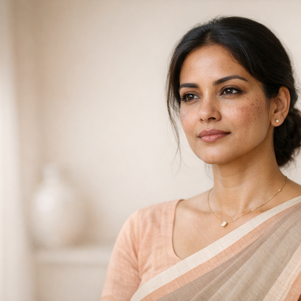 Woman with skin pigmentation — Kinoko Labs anti-dark spot solution